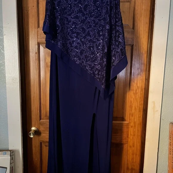 R&M Richards Deep Purple Asymmetrical Dress - Picture 5 of 5